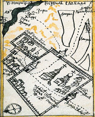 План Верхней Ницынской слободы из «Служебной чертежной книги»