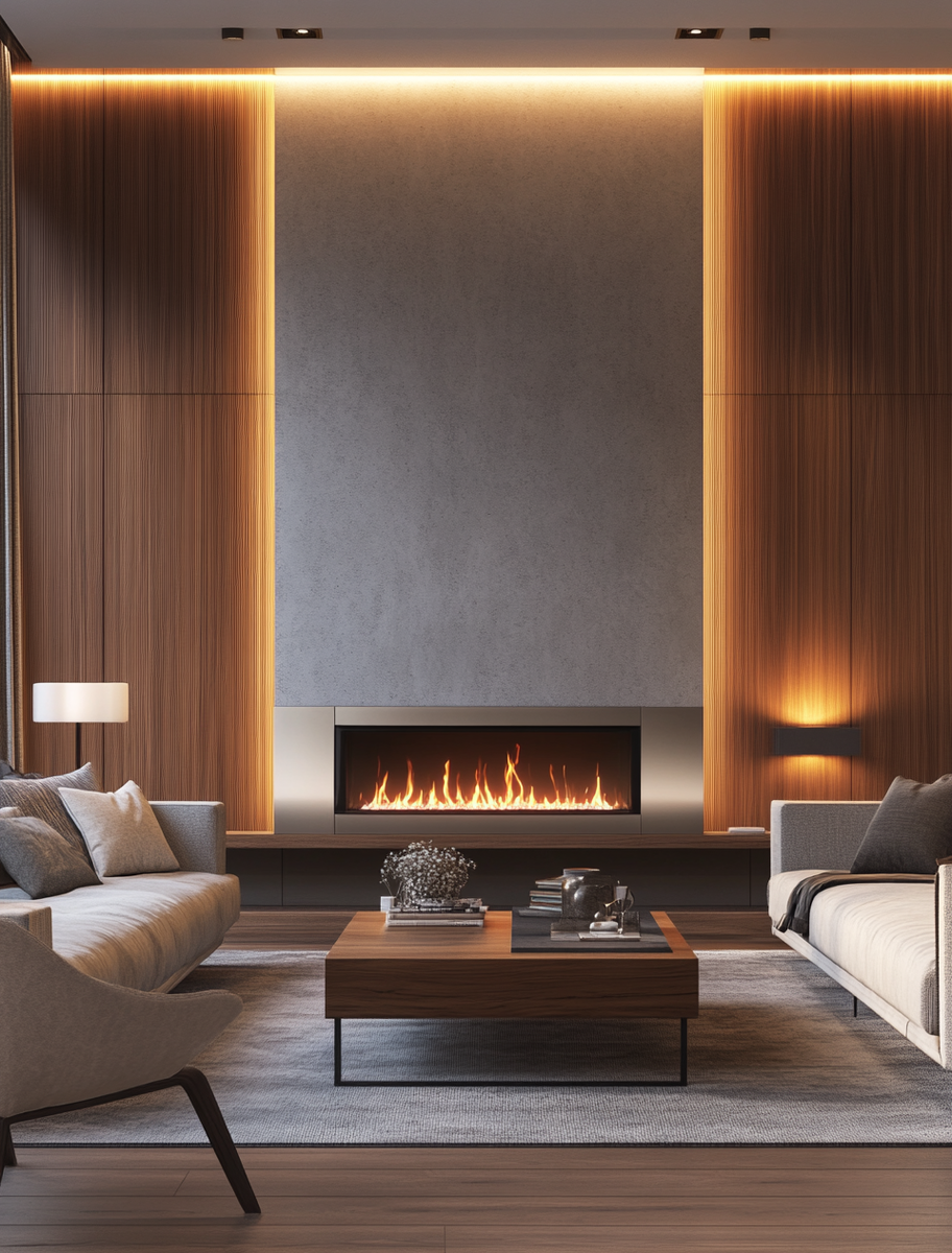    Электрический камин Florence с Danville Chrome: уют и стиль для вашего дома в современных интерьере Kamin