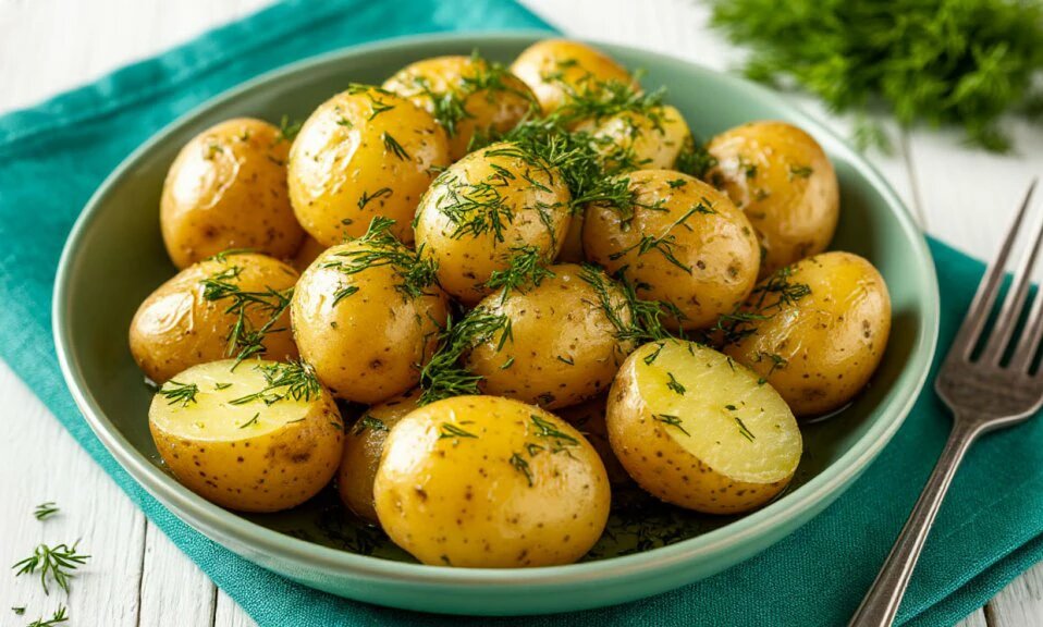 Молодая картошка с укропом