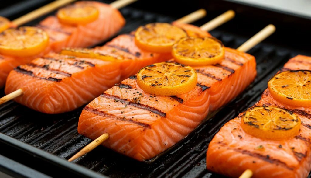Шашлык из сёмги с апельсином и тимьяном