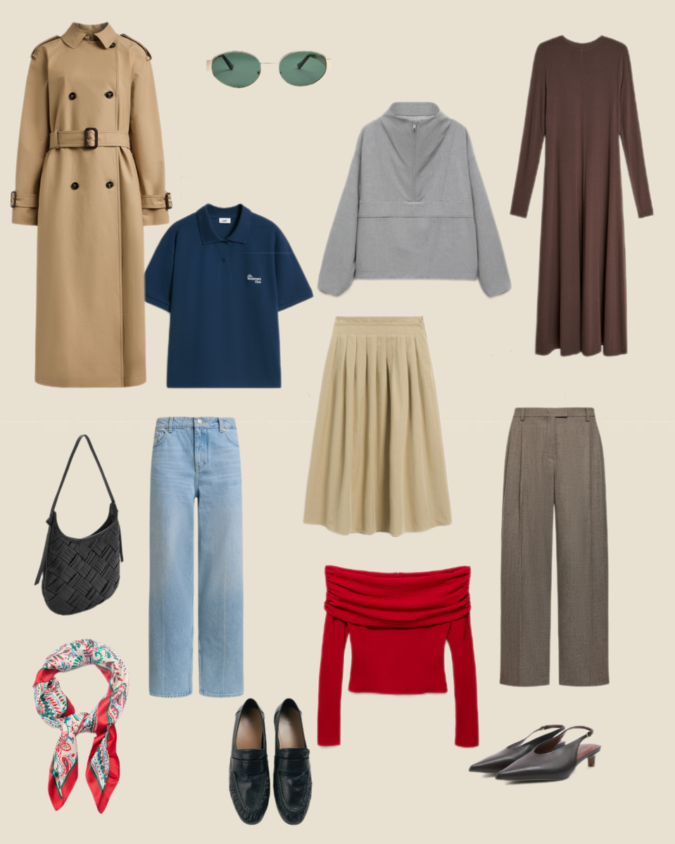 капсула на май из 13 вещей, коллаж составлен автором