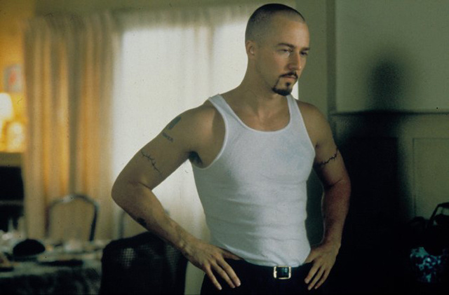 Эдвард Нортон в «Американской истории X». 1998 год