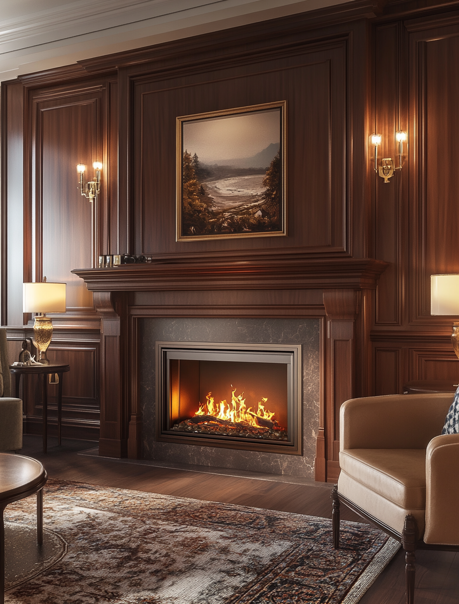    Каминокомплект Lumsden: уют и стиль в вашем интерьере с электрическим очагом Danville Brass Kamin