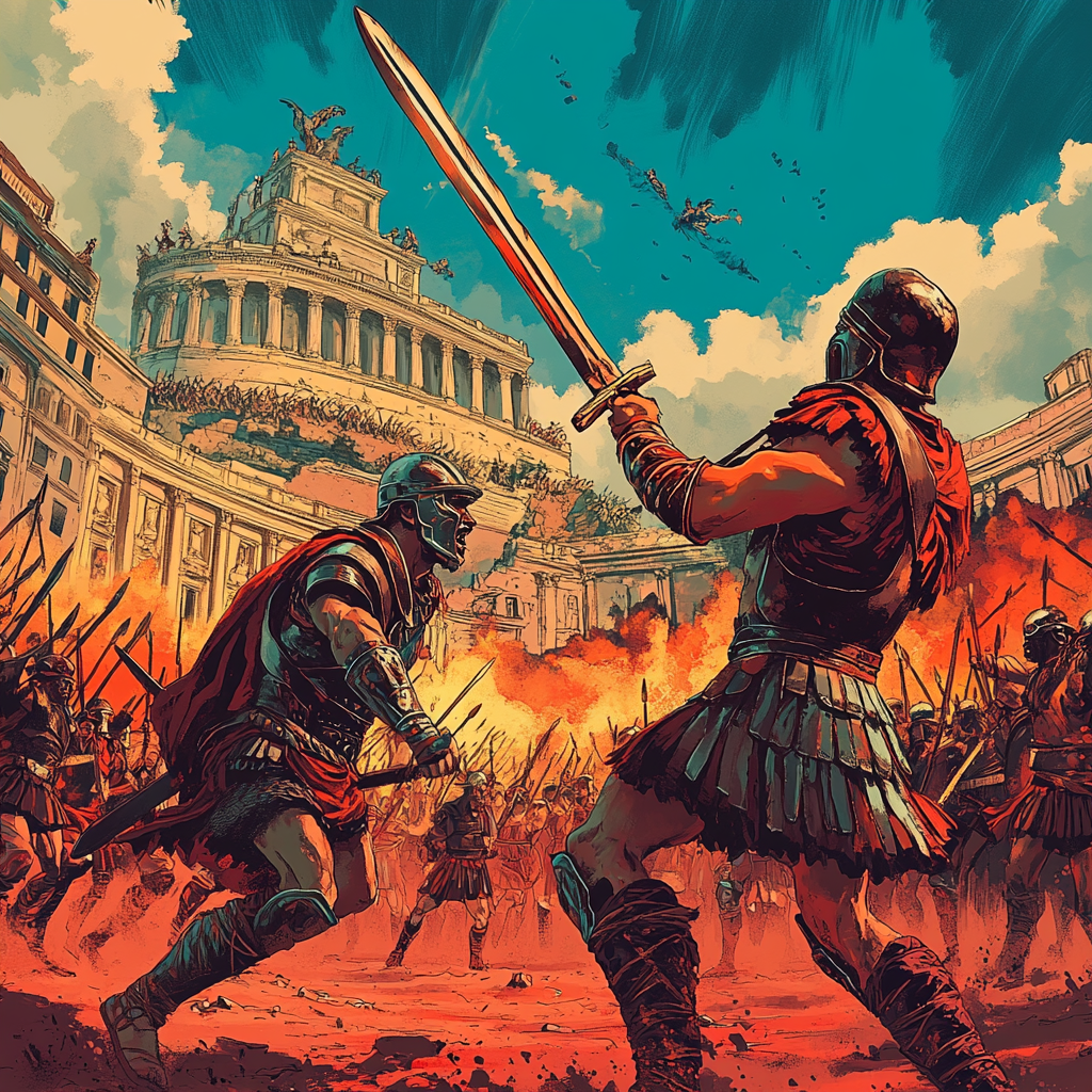 Изображение автора. Падение Рима от варваров.