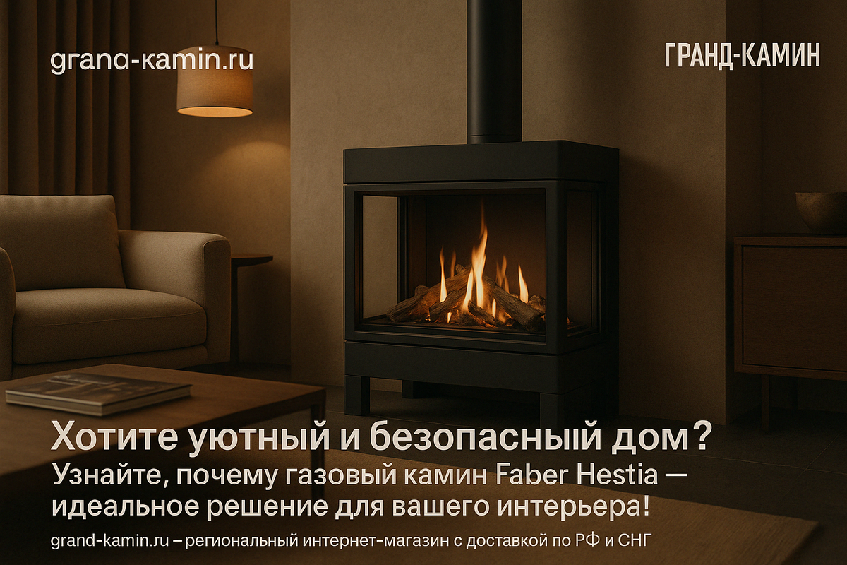    Газовые камины Faber Hestia: уют, безопасность и экономия для вашего дома в одно касание Kamin