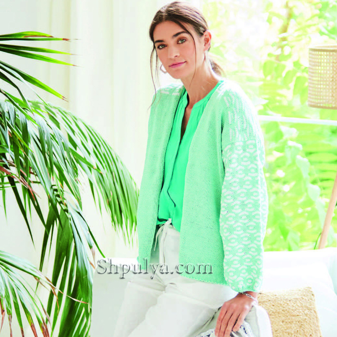 Хлопковый жакет с узором из снятых петель