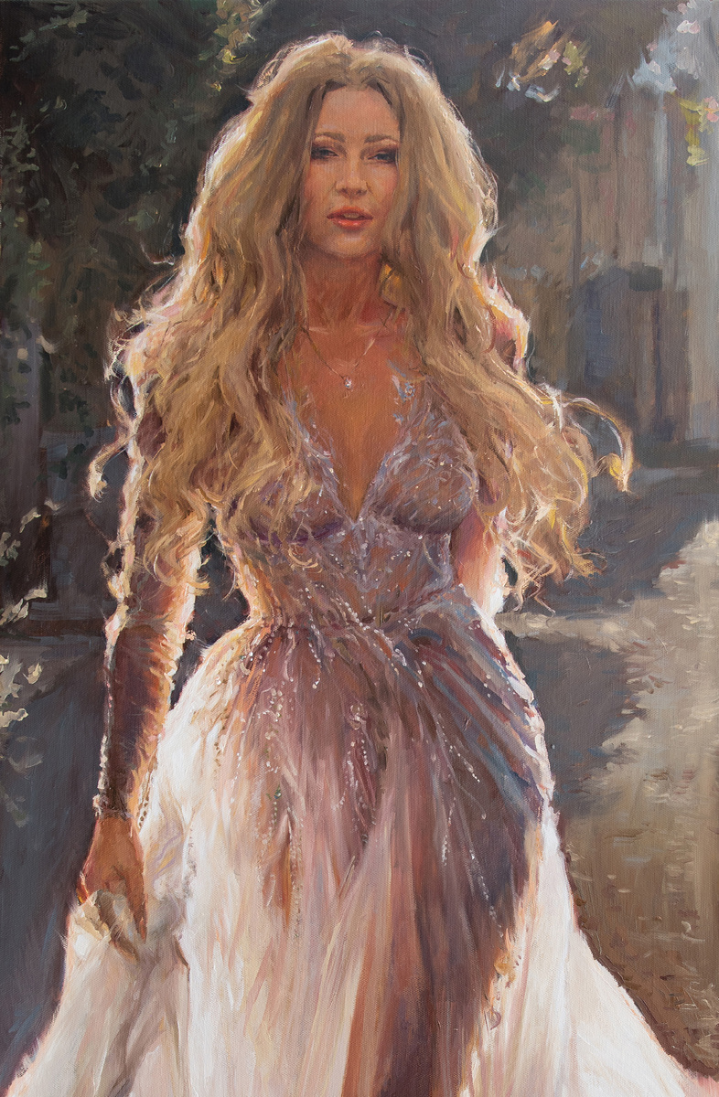 Художник Александр Одинцов, "Ее идеальное платье", холст, масло, 2023, фото автора