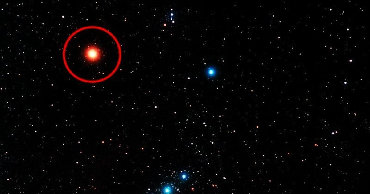 Красный гигант Бетельгейзе. Одна из ближайших звёзд-кандидатов на взрыв сверхновой. Если бы она вспыхнула, её временно можно было бы увидеть днём.