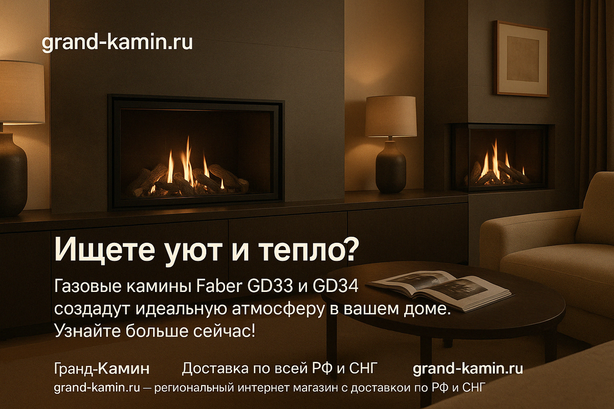    Сделайте ваш дом уютнее: как газовые камины Faber превращают интерьер в тепло и стиль Kamin