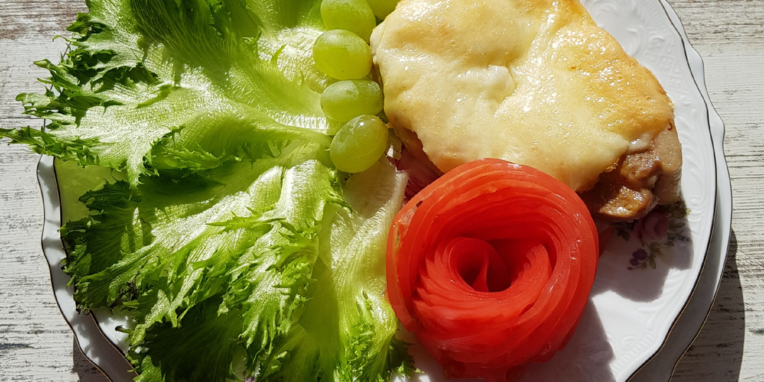 Свинина под ананасом и сыром