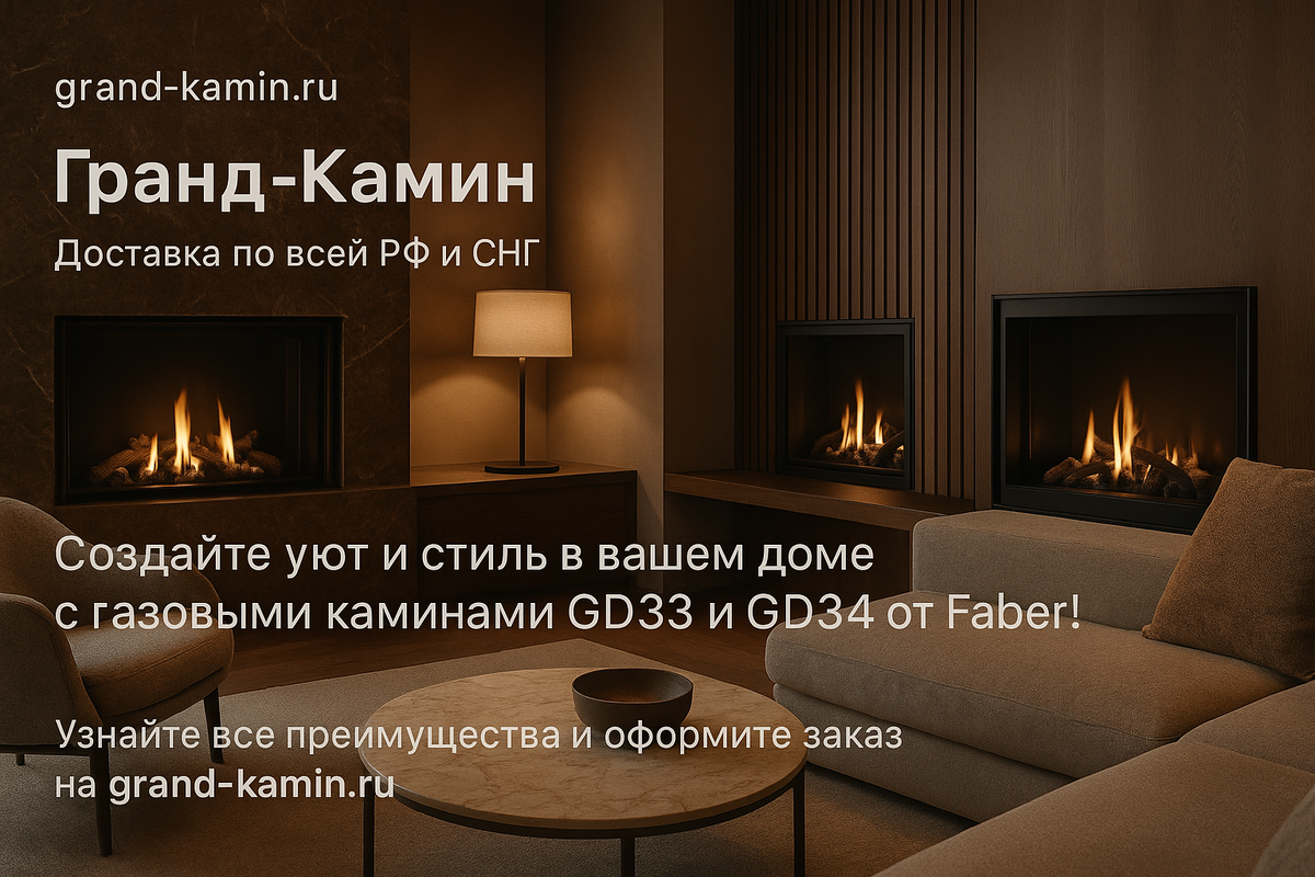    Газовые камины GD33 и GD34 от Faber: создайте уютный рай в вашем доме без лишних затрат и забот Kamin