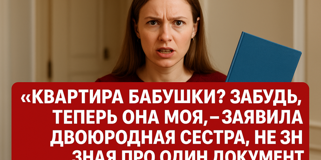 «Квартира бабушки? Забудь, теперь она моя», — заявила двоюродная сестра, не зная про один документ