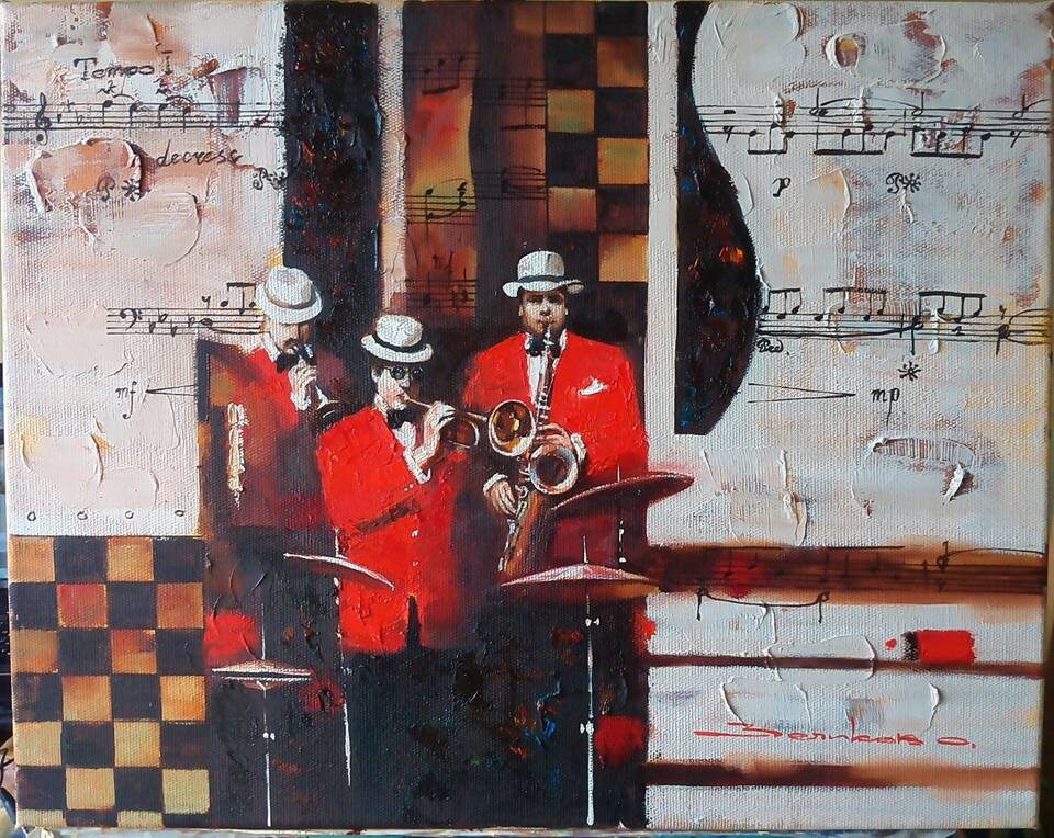 Картина Музыканты 2017г. Автор Олег Зеликов