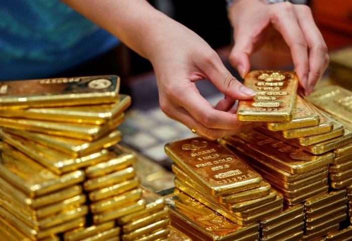 Золотые слитки в штаб-квартире YLG Bullion International Co. в Бангкоке, Таиланд. (Фото: Bloomberg News)