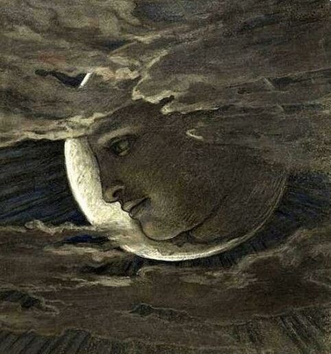 Илайхью Веддер 1836-1923. Месяц и Луна