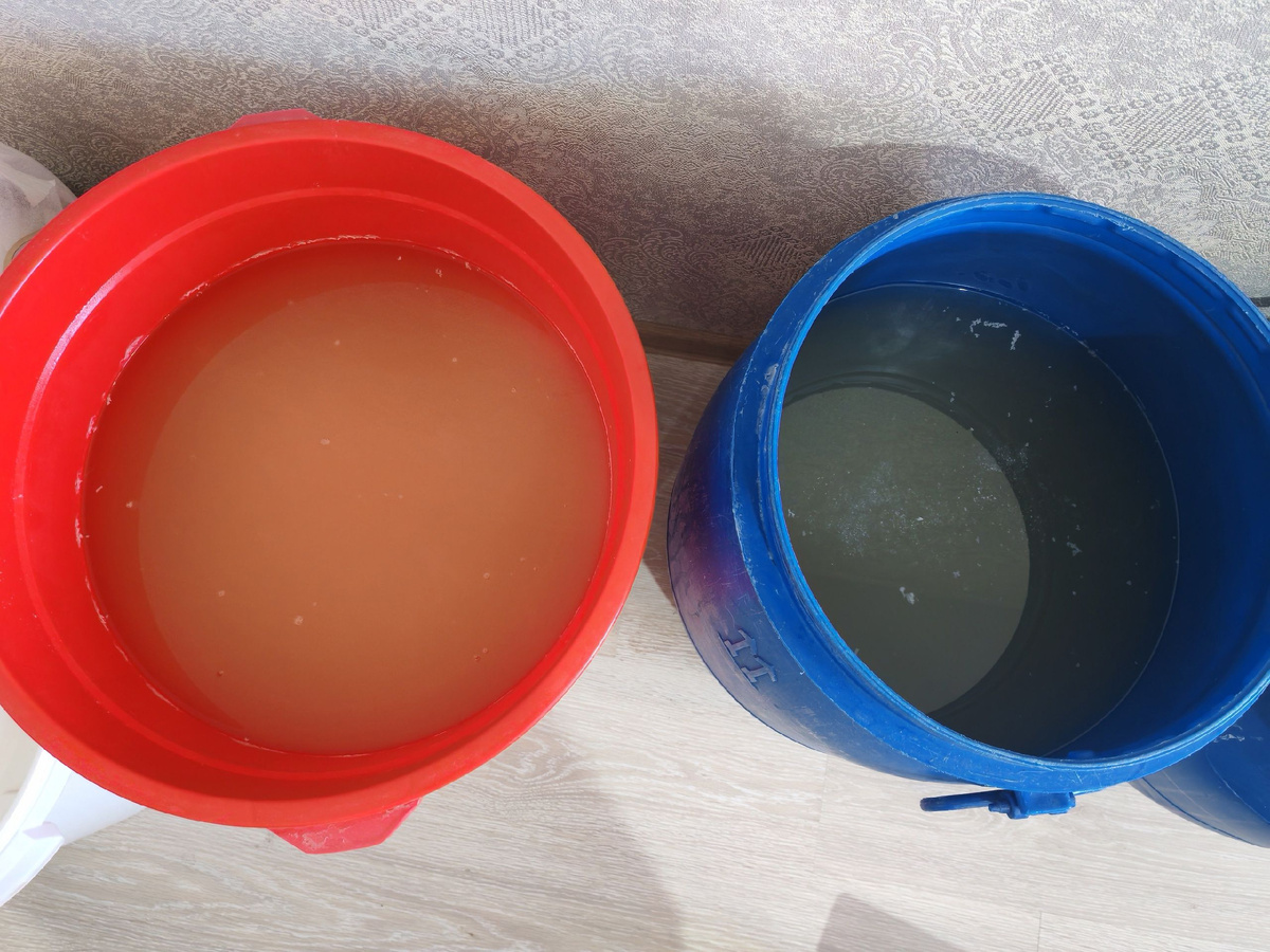 Сахарная брага для эксперимента.