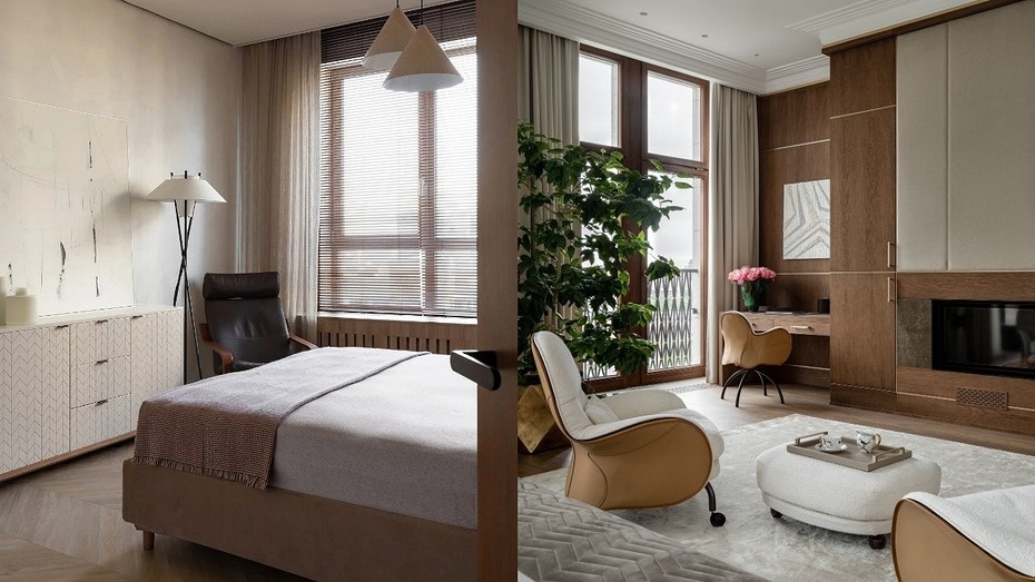 Слева проект студии Ural Interior. Справа соцсети дизайнера arianaahmad_design