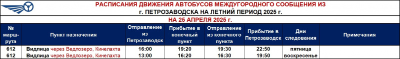    Летние автобусы поедут из Петрозаводска в Видлицу