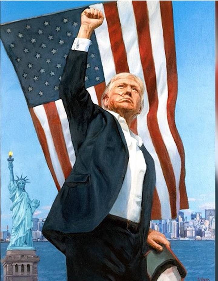  Портрет Трампа, подаренный ему Путиным / Фото: CNN / скриншот