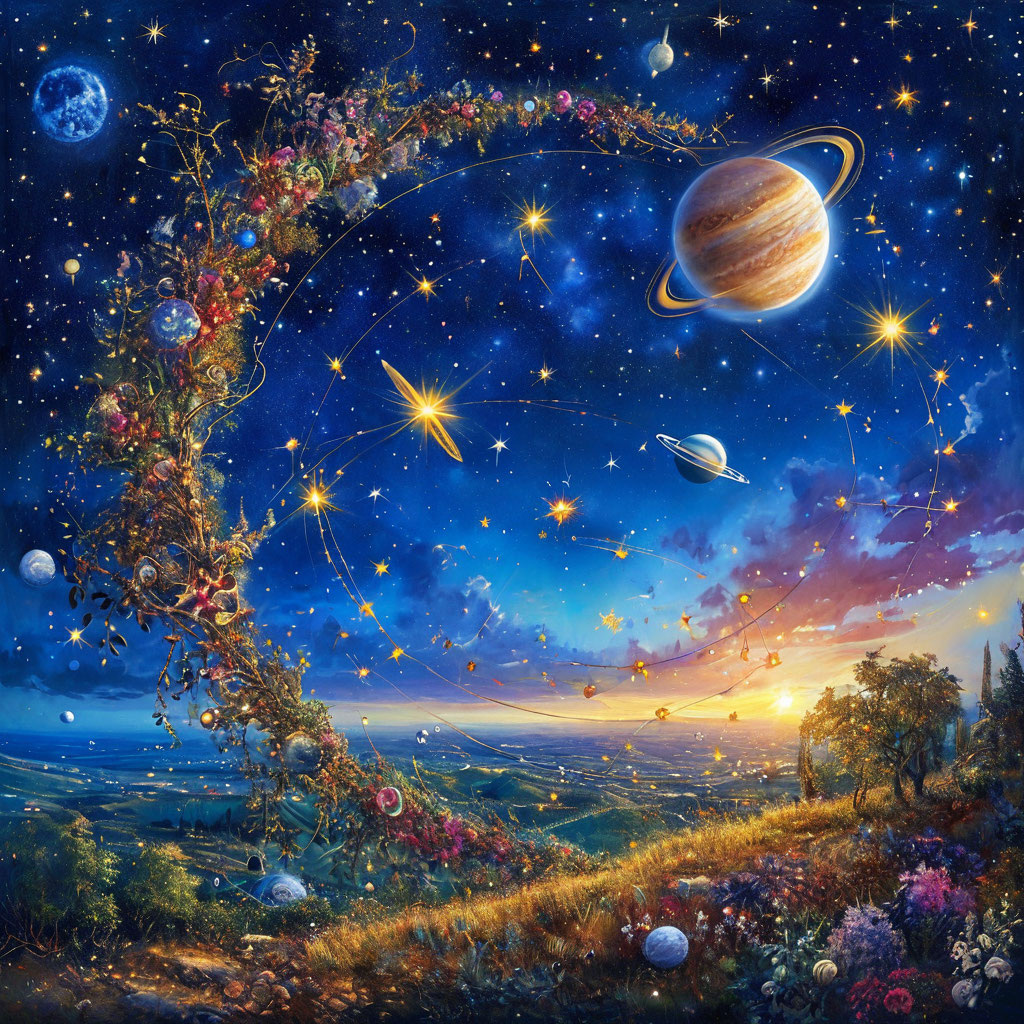 Планеты. Иллюстрация сгенерирована нейросетью