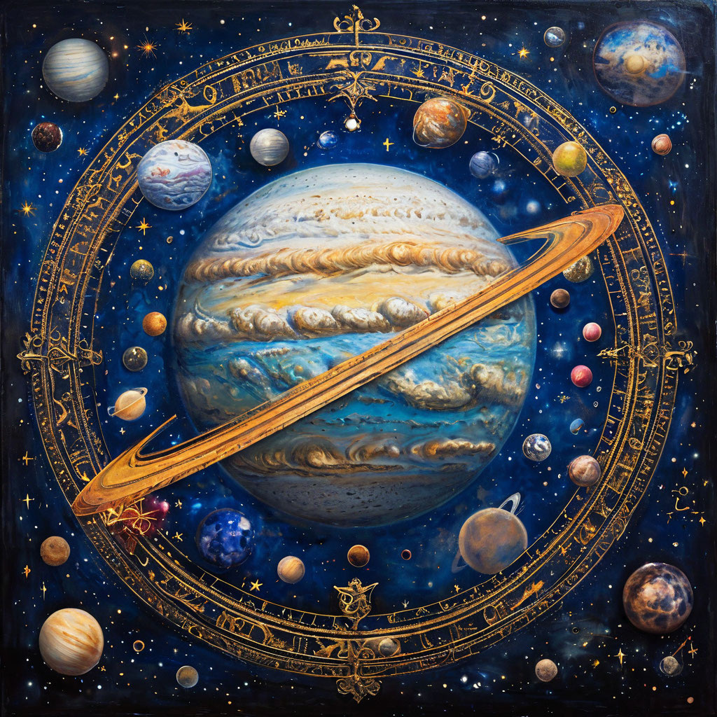 Планеты. Иллюстрация сгенерирована нейросетью