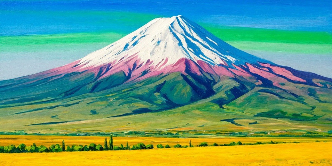 «В последний день в поезде я подошёл рано утром к окну в коридоре вагона и увидел жёлтую, выжженную степь Араратской долины, зелёную полосу