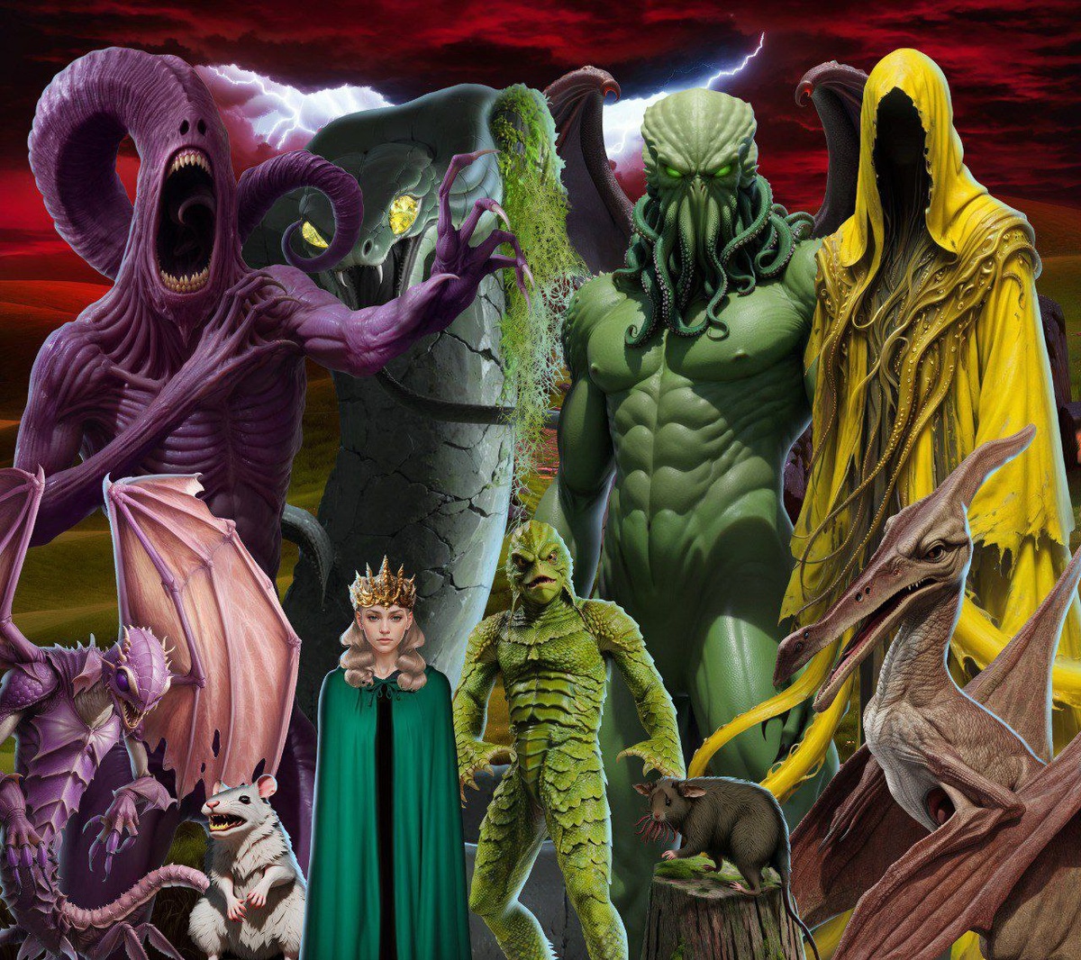 Персонажи новеллы "Знамения Древних" из приложения My Way