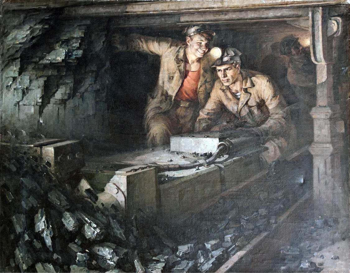 И.В.Панич. В забое. 1951.