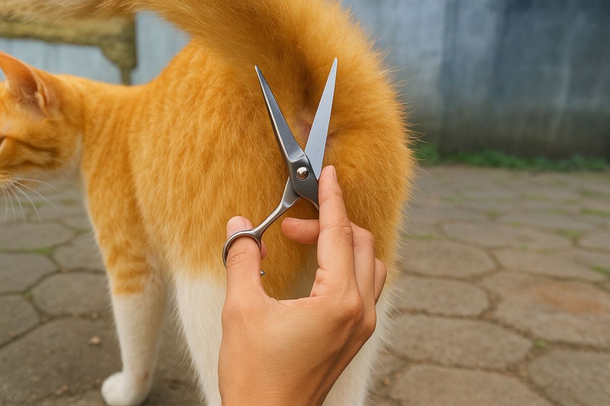 Как подстричь шерсть на попе у кошки