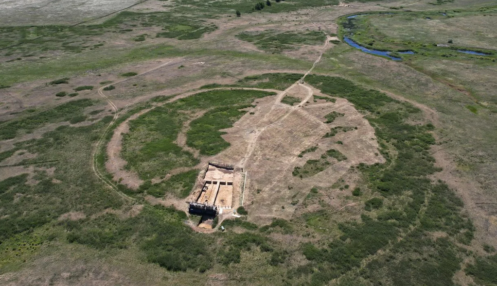 Вид на Аркаим с высоты птичьего полета