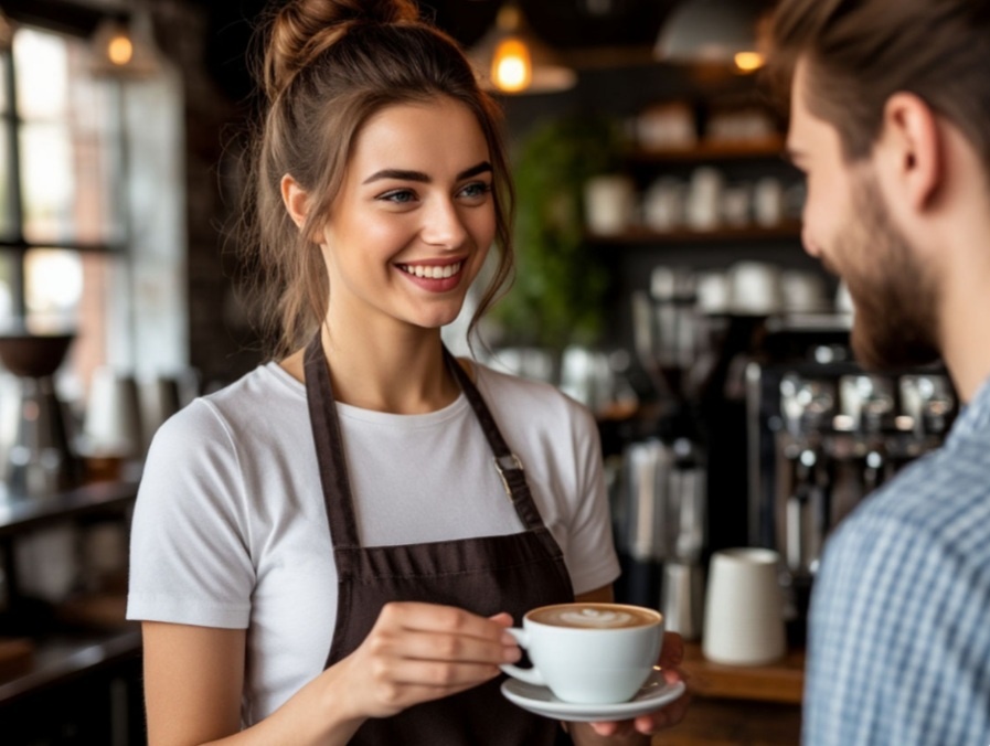 "She is working as a barista this summer." (Она работает баристой этим летом.) — Настоящее длительное время указывает в этом примере на временное состояние, которое может измениться.