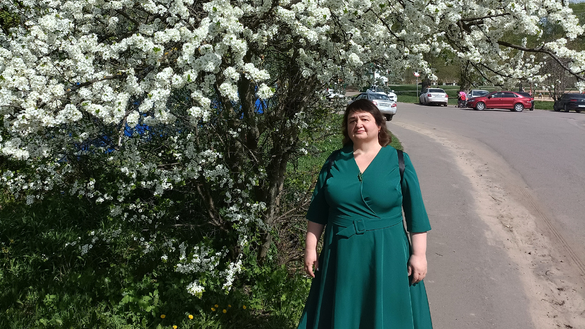 Цветущая вишня на набережной в Мичуринске, фото автора канала