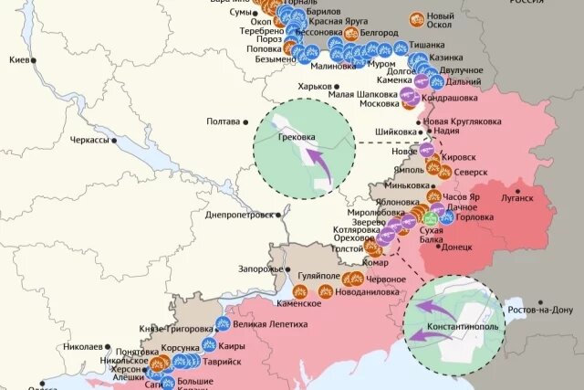    Карта боевых действий в зоне СВО на 23 апреля 2025 года