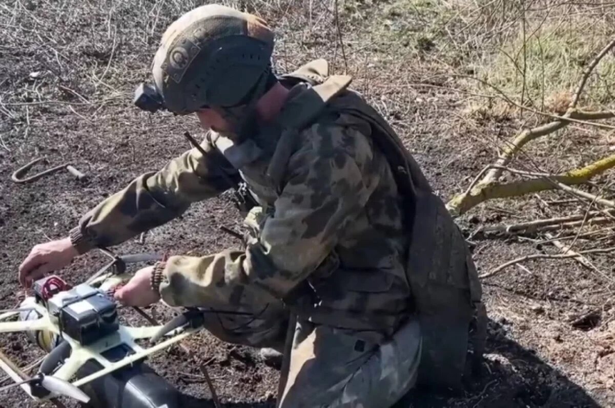    Подготовка дрона на оптоволокне.