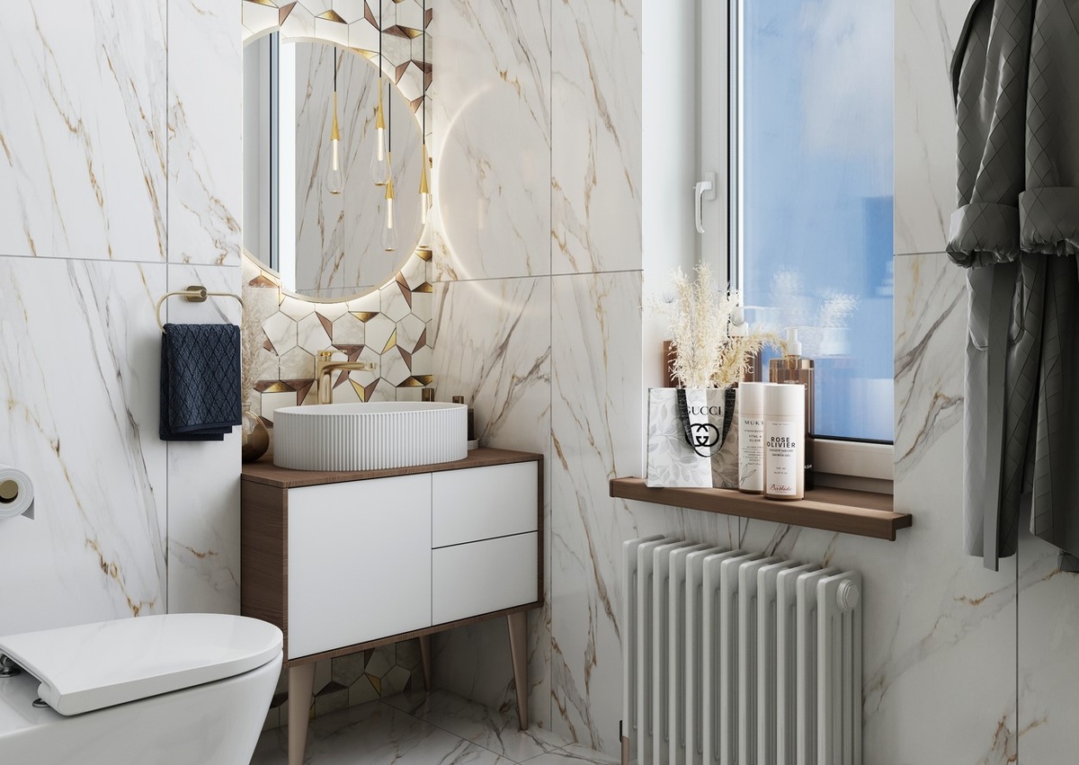 визуализация окно в ванной в квартире