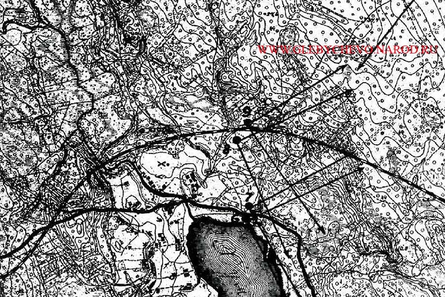 Схема расположения ДОТов укрепленного узла [H] согласно данным советской агентурной разведки