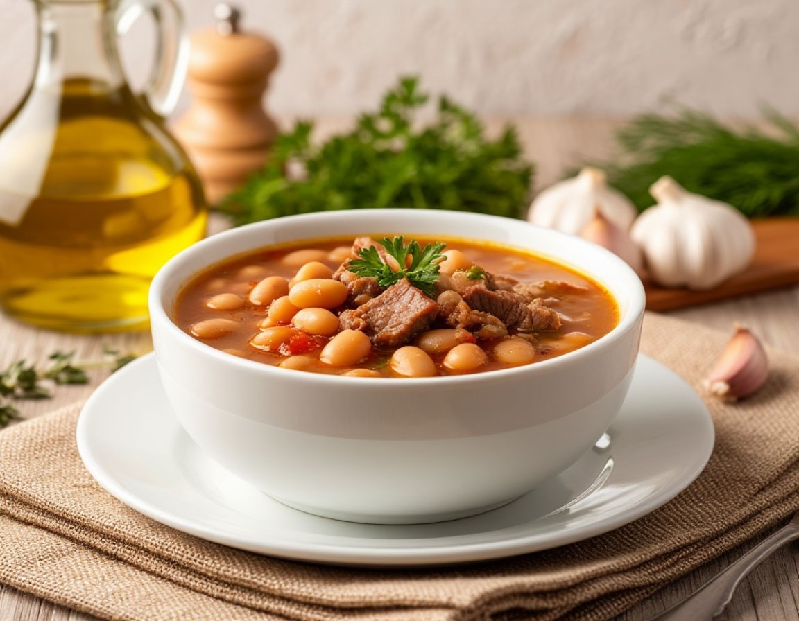 Густой фасолевый суп с говядиной