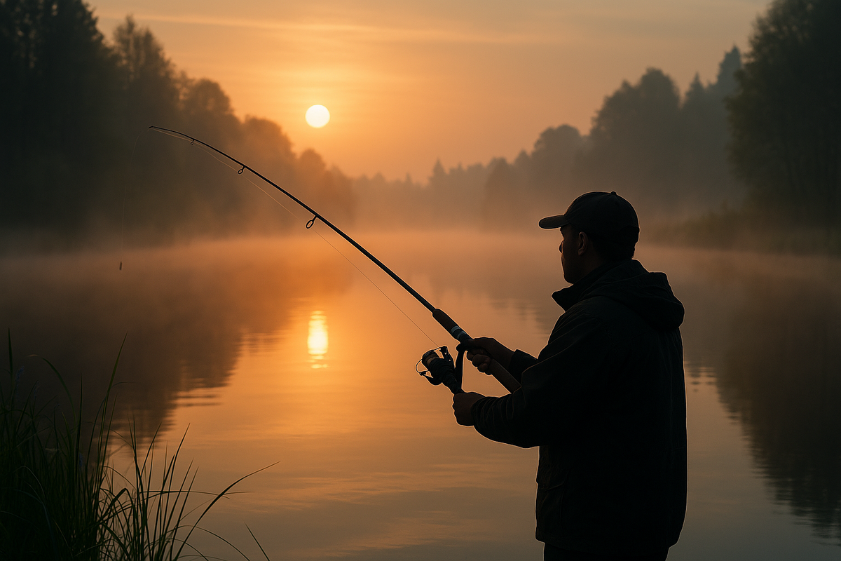 на закате или рассвете, самый лучший клёв
