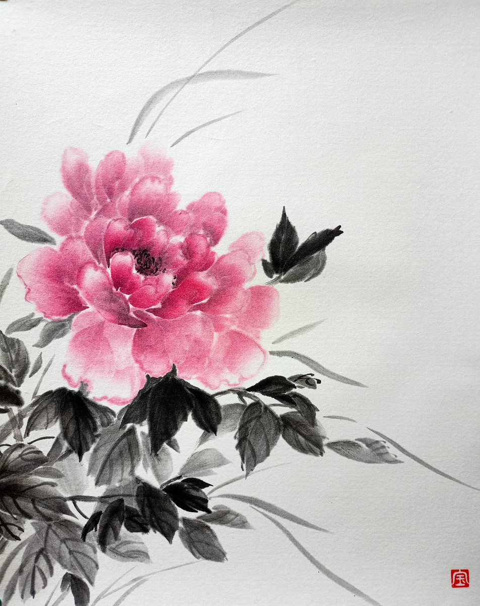 Мастер–класс по японской живописи тушью суми–э «Пион»