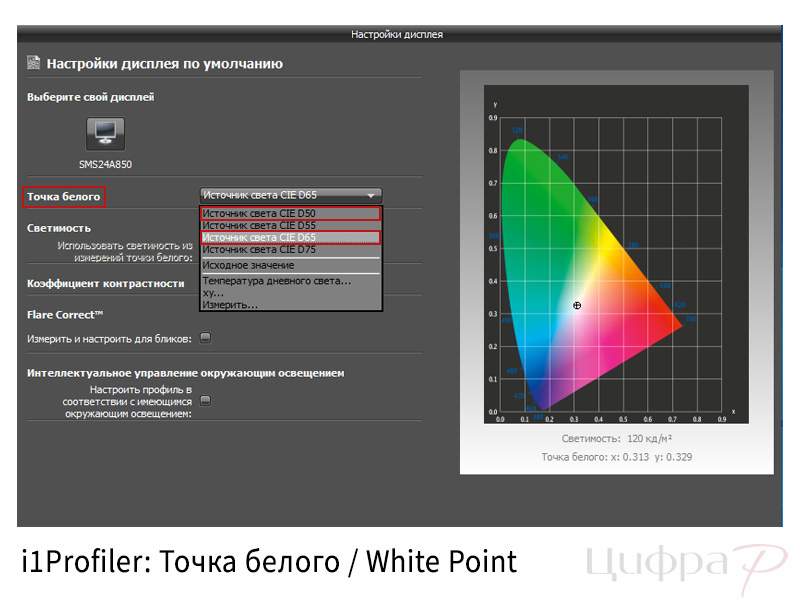 Точка белого монитора