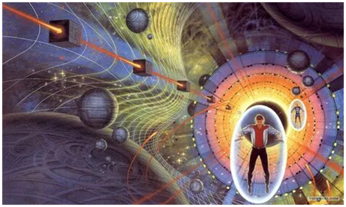 Сгенерировано ИИ- магический негатив, человек, Вселенная.