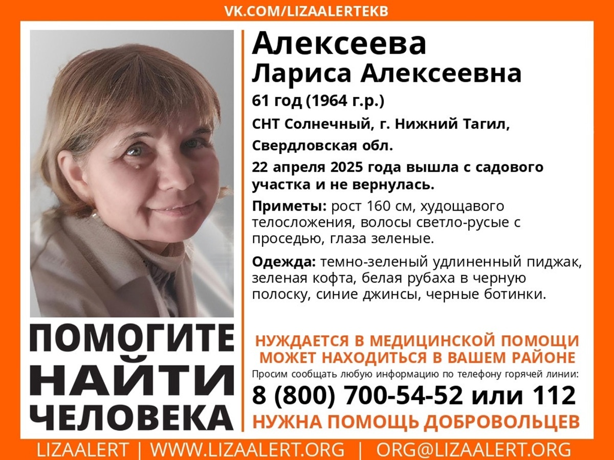 Фото: поисковый отряд «Лиза Алерт» Свердловской области  📷
