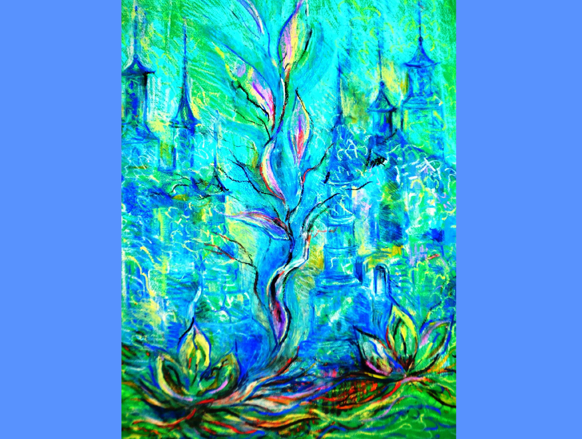 "Изумрудный город", бумага, пастель, 2014 год. Светлана Колодиева