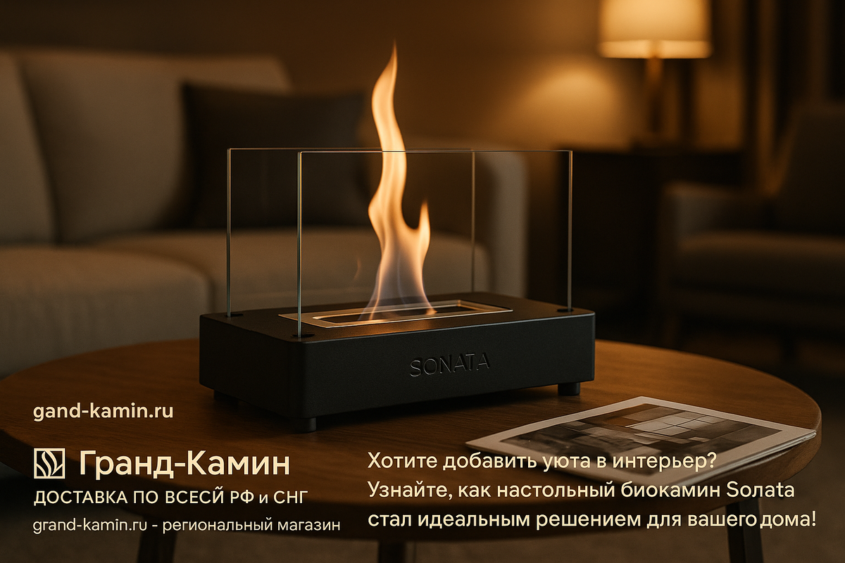    Настольный биокамин Sonata: Как создать уют и стиль в вашем доме с помощью огня без дыма Kamin