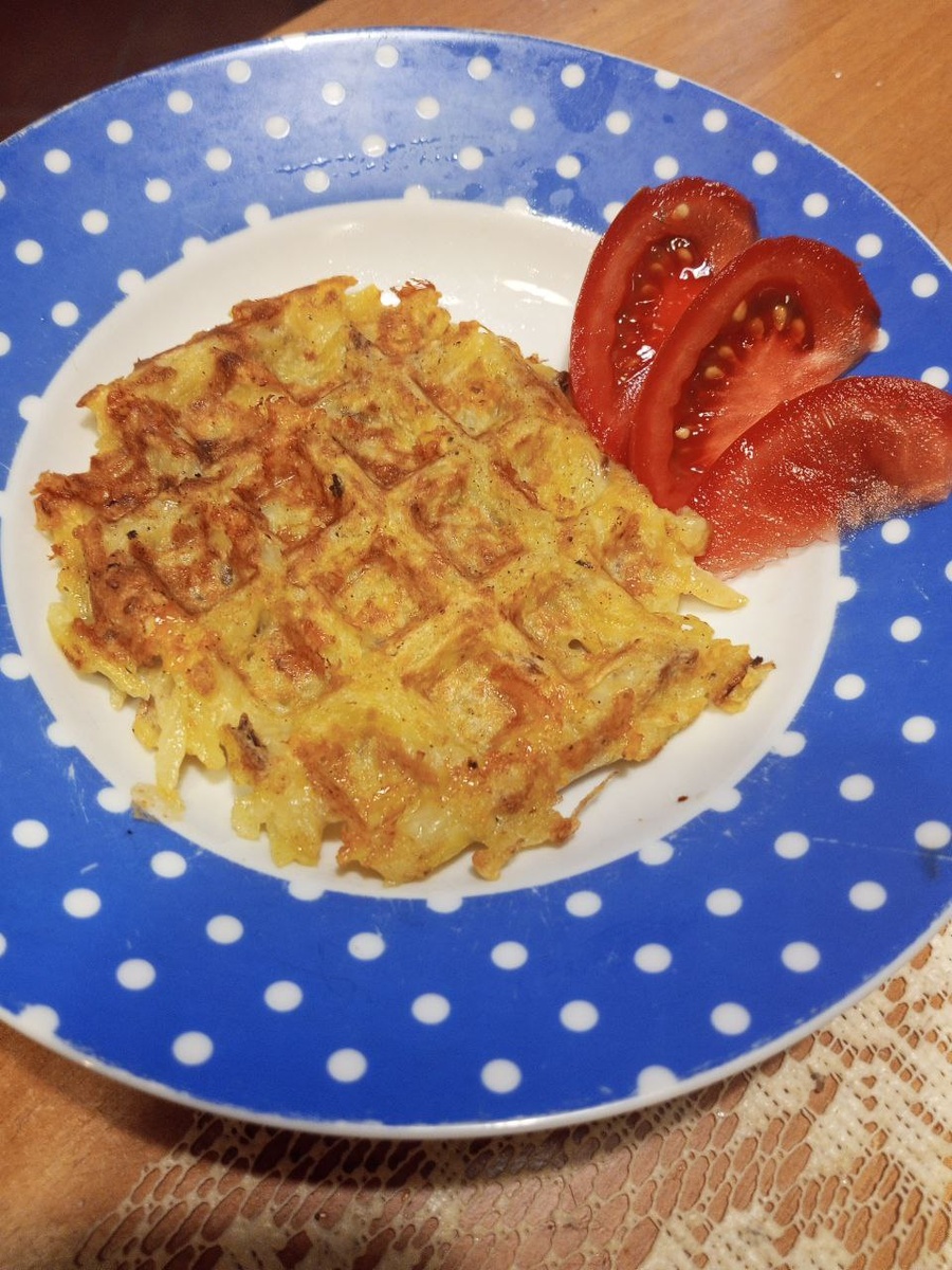 Ну а это мой результат. Получается очень вкусно. И это не совсем драник. ибо картофель меньше зажаривается и больше печется.