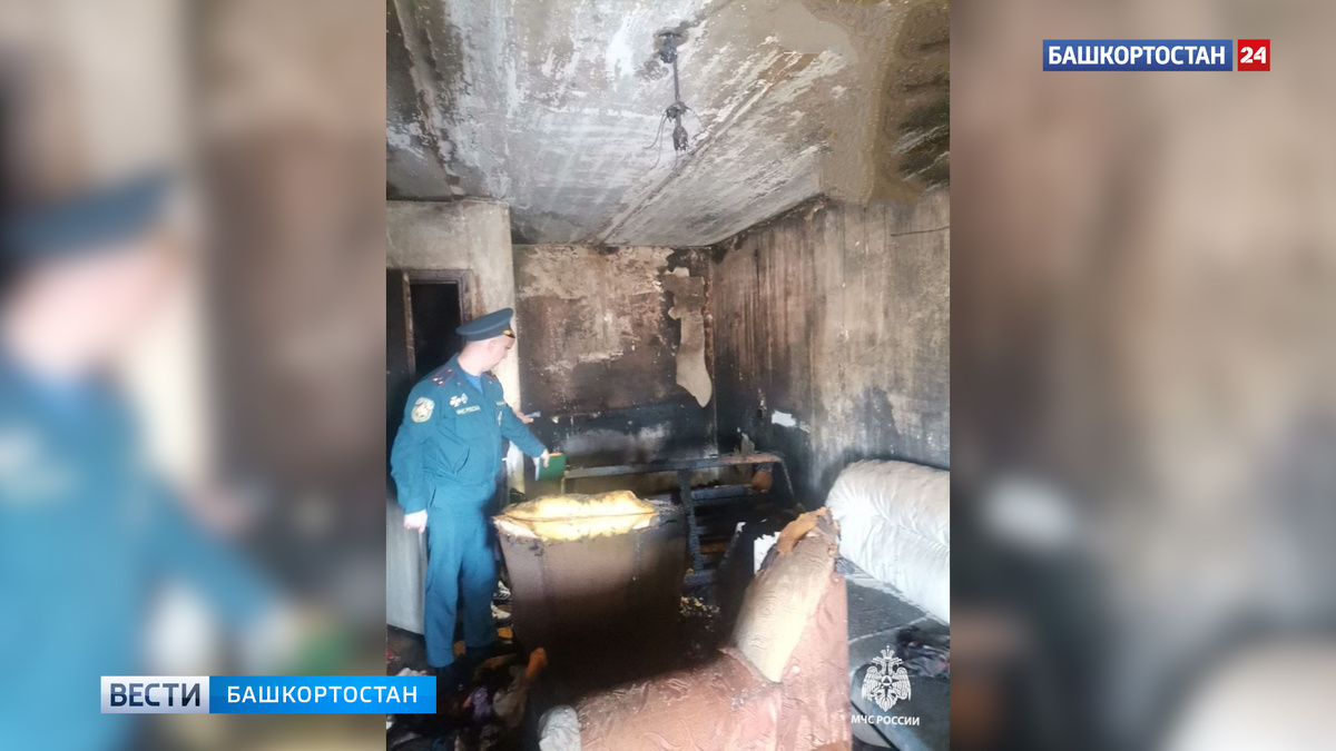    При пожаре в квартире на Софьи Перовской в Уфе погиб мужчина: 8 человек спасли
