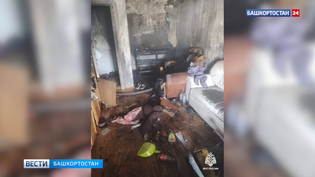    При пожаре в квартире на Софьи Перовской в Уфе погиб мужчина: 8 человек спасли