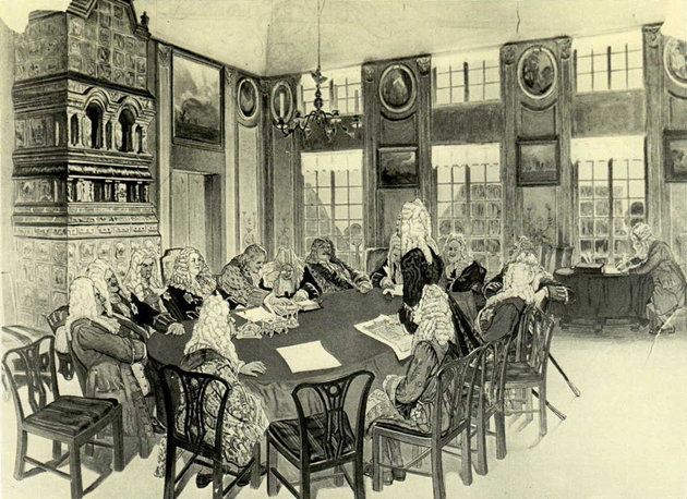 Сенат Петровского времени. Художник Д. Кардовский. 1908 г.
