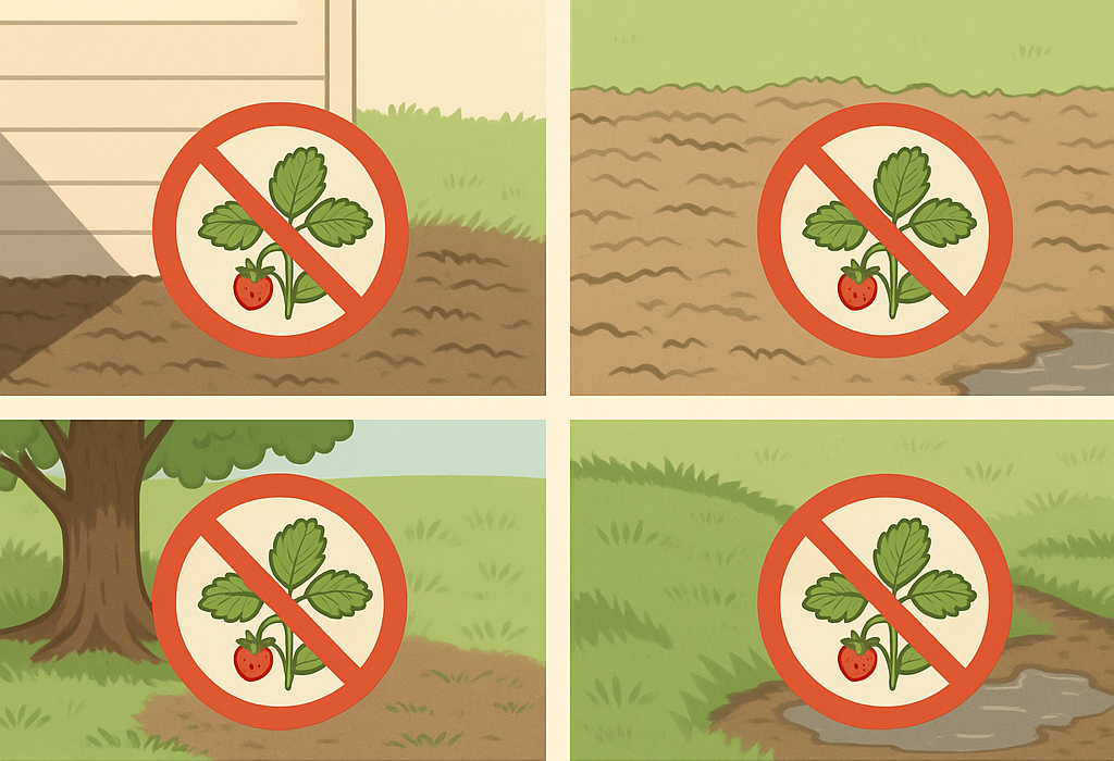 Где нельзя сажать клубнику
