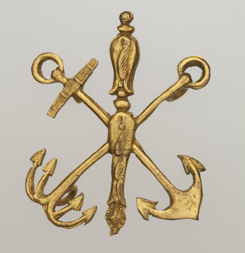 Знак (эмблема) Санкт-Петербургского речного яхт-клуба. После 1860 г. Частная мастерская. Н/д металл; штамповка